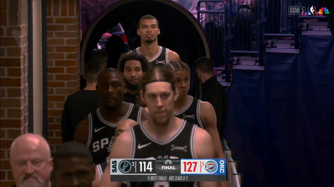 Spurs nomāca aizsardzības pārkāpums pret Thunder...